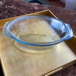 Large Marinex Glass Oval Baking Dish w/ Lid